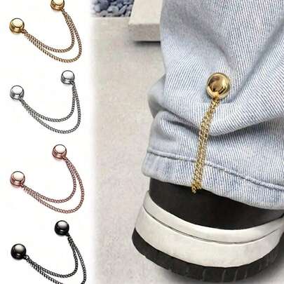 隐形裤腿缩短夹，防滑裤边夹，无需缝制的隐形裤腿扣，防拖曳裤脚固定装置，裤脚固定夹，非常适合定制服装，适用于袖口、服装角落、腿部缩短、防滑、服装 - 多种颜色