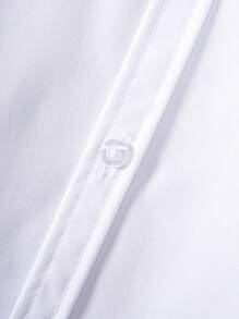 Young Boy Classic Casual Ivy League Style White Short Sleeve Shirt, Formal Events, Gatherings, Performances, Dress