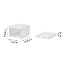 1pc 6-Tier Modern Foldable Shoe Rack, Standalone Plastic Storage Box With Lid, Stackable, Transparent, Dust-Proof, No-Assembly Organizer