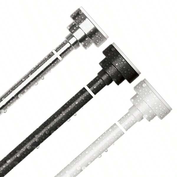 1pc Multi-Purpose Adjustable Tension Rod, Stainless Steel Material With Plastic Base, No Drilling Required For Installation, Suitable For Wardrobe, Shower Curtain, Window Curtain, Door Curtain, Etc. - Available In Silver, Black, White, Grey Bedroom, Organizer, Home Storage, White T Shirt Women, Black Pants Women, Ladies Winter Clothes, Dress,
