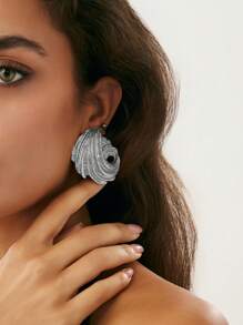 1 pieza Aretes geométricos ocos de lujo, aretes elegantes y de moda para fiestas y resorts, adecuados para parejas, festivales, cumpleaños, regalo versátil