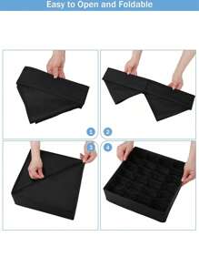 Sock And Underwear Storage Box: One Piece, 24 Sets Of Folding Drawers, Wardrobe Partition, Wardrobe Space, Bedroom Decoration, Decoration, Decoration, Bedroom Decoration, Clothing, Trousers, Cloth, Jeans, Skirts, White Shirts, Women's Trousers And Women's Clothing