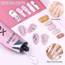 XEIJAYI 3片/套 30毫升透明软胶指甲贴，适用于假指甲、UV凝胶、美甲延长设计等美甲工具 - 無色 - 查看 5