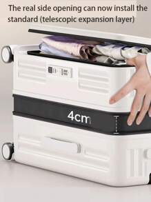 1pc 20 Inch Front Opening Spinner Suitcase, Durable Large Capacity Luggage With Laptop Compartment, 360 Degree Wheels And TSA Lock, Suitable For Business Trip, Unisex, Travel Gift Bag For School School Accessories School Stuff