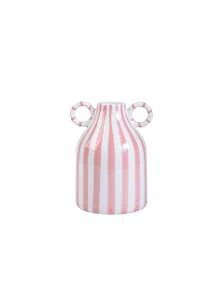 1 Stück minimalistischer Vase für zwei Ohren, Europäischer vertikaler gestreifter Stil zylindrische Blumenvase, Heimdekoration für getrocknete/frische Blumen, geeignet für Zuhause, Schlafzimmer Nachttisch, Eingangsbereich, Tisch, Geschenk für Freunde