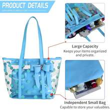 Nuevos bolsos de mujer impermeables de PVC transparente, bolsos de hombro, bolsas de playa, bolsas de compras y bolsas de trabajo - Azul - Ver 3