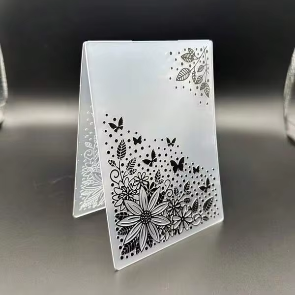1/2/3/5pcs A6 Plastic Embossed Folders - Floral & Butterfly Design With 3D Embossed Impression, Office Supplies Accessories, Suitable For Card Making, Scrapbooking, Gift Tags, Durable Plastic Craft Tools