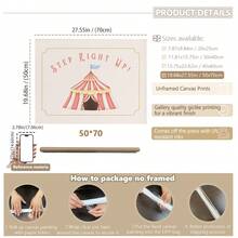 Đồ trang trí tường cho bé Magic Circus - 1 áp phích màu phấn cổ điển có vòng xoay ngựa gỗ, người tung hứng và "BƯỚC LÊN!" Đồ trang trí phòng cho bé. Đồ trang trí phòng cho bé Circus, áp phích cho bé cổ điển, đồ trang trí tường vòng xoay ngựa gỗ, tranh in người tung hứng màu phấn, biểu ngữ BƯỚC LÊN, bộ đồ trang trí rạp xiếc màu phấn, nghệ thuật phòng cho bé Carnival, áp phích phòng cho bé Big Tent, nghệ thuật chú hề đơn giản, đồ trang trí động vật bằng bóng bay, tranh in canvas đóng khung, 1 sẵn sàng để treo, mực được chứng nhận, bộ đồ trang trí tường phòng cho bé - Nhiều màu - Xem 32