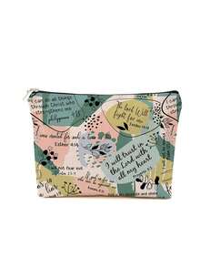 Bolsa de cosméticos inspiradora "La promesa de Dios para mí" - de poliéster, multicolor - ideal para viajes, vacaciones, negocios y actividades al aire libre - regalo perfecto para cumpleaños u ocasiones festivas