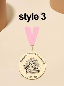 1pc Wooden Personalised Graduation Medals, Handmade Nursery And School Leavers Gifts, Personalised Nursery School Graduation Medals,Personalised Teacher Medal Gift Thank You Award School Hero Congratulations Best Teacher In The World - Red and Blue - View 13