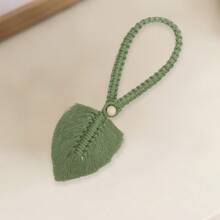 Curtain Tiebacks 2 Pcs Set Stylish Woven Hemp Rope Leaf Design Durable Curtain Hold Backs For Home - Green - View 4