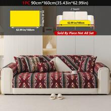 1 buc pernă de canapea în stil boem, țesătură chenilă, jacquard, husă de canapea artizanală, lavabilă, prietenoasă cu animalele de companie, pernă de protecție pentru canapea, universală, antiderapantă, potrivită pentru decorarea camerei, Advanced Sense (roșu, 90x90cm, scaun unic)