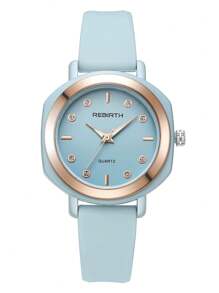 1 Peça Relógio de Pulso Quartz com Pulseira de Silicone Minimalista Casual Feminino, Versátil para Uso Diário