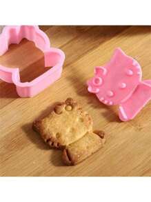 Sanrio 2pcs Sanrio Hello Kitty Fruit Biscuit Cutting Mold - Cute PVC Biscuit Embossing Tool, Suitable For Birthday Gifts And Kitchen Fun, Perfect For Halloween, Christmas, Easter, Thanksgiving, Plastic Materials