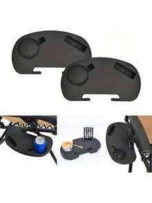 1 件黑色零重力椅杯架托盘带手机插槽 - 便携式侧夹式扶手配件，适用于折叠休闲椅、零食和饮料储存，塑料设计，放松舒适，便携式杯架 | 功能性扶手附加组件 | 实用实用设计