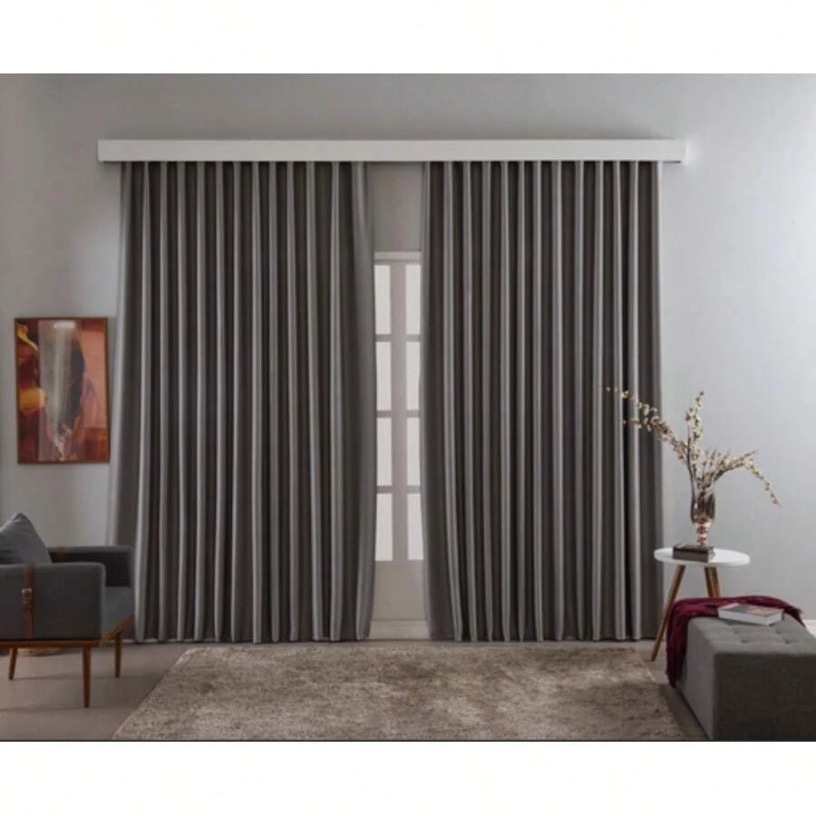 Curtain 3.00X2.80 Swiss Rail BLACKOUT Fabric Light Blocking - 冰 - 查看 1