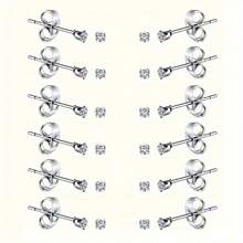 2 Stücke minimalistische Edelstahl 4-Krallen Zirkonia Ohrstecker, Schmetterlingsverschluss Ohrringe, 2 mm funkelnd synthetischer Zirkonia Knorpelohrstecker, hypoallergen kleine Ohrringe für Ohrlochpiercing, unisex Alltagskleidung, passend für alle Piercings, Schmuckgeschenk