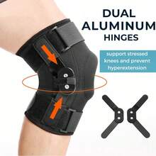 可调节压缩护膝，带侧稳定器和髌骨凝胶垫，用于膝盖支撑，带可拆卸金属条支撑的护膝，适用于男士和女士，用于跑步、锻炼、日常生活的护膝健身房配件护膝运动护膝健身房护膝