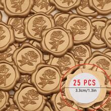 CYFUN DESIGN 20/25 PCS Eucalyptus Pattern Real Wax Sealing Stickers Self-Adhesive Wedding Invitation Envelope Seal Stickers For Decorating Wedding Invitations, Gifts,Back To School,School Supplies
