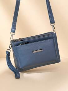Bolso de hombro multiusos de color liso para mujer, bolso bandolera impermeable para uso empresarial y casual, bolso mensajero para la escuela y el trabajo, maletín negro para uso diario, bolso de viaje con múltiples compartimentos, regalo ideal para las vacaciones