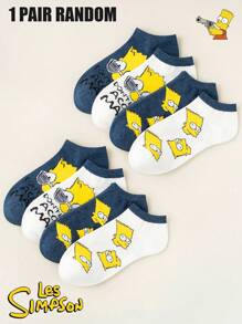 Disney Disney 1/4/8 Pairs Of Simpson Cartoon Socks For Men And Women, Are Comfortable And Breathable. With Fun Patterns As Embellishments, They Feature A Street Style. They Are Perfect For Daily Outings And Casual Outfits, Adding A Lively And Childlike Touch To Your Feet. It's Easy To Capture Your Unique And Fashionable Look, Making Them A Practical Gadget For Creating Looks.
