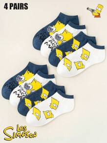 Disney Disney 1/4/8 Pairs Of Simpson Cartoon Socks For Men And Women, Are Comfortable And Breathable. With Fun Patterns As Embellishments, They Feature A Street Style. They Are Perfect For Daily Outings And Casual Outfits, Adding A Lively And Childlike Touch To Your Feet. It's Easy To Capture Your Unique And Fashionable Look, Making Them A Practical Gadget For Creating Looks.
