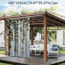 2 件户外窗帘白色木条遮阳窗帘适用于庭院、花园、户外走廊、露台、门廊、车库门装饰 - 彩色 - 查看 3