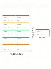 100 件，彩色冰箱标签，食品储存标签贴纸，可移除冰箱贴纸，用于食品容器，冰箱餐食标签，用于厨房整理，返校，学校用品，学校，美观学校用品，文具
