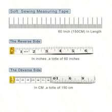 1pc, Portable Tape Measure Self-Tightening Body Measuring Ruler For Measuring Body, 60in/150cm - White - View 4