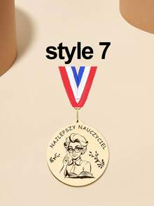 1pc Wooden Personalised Graduation Medals, Handmade Nursery And School Leavers Gifts, Personalised Nursery School Graduation Medals,Personalised Teacher Medal Gift Thank You Award School Hero Congratulations Best Teacher In The World - Red and Blue - View 32