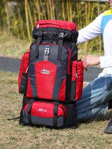 80升多功能徒步背包，大容量旅行包，轻便透气单肩包，多口袋徒步包，干湿分离行李袋，独立鞋仓露营包，时尚滑雪包，适合旅行、度假、徒步、滑雪，具有减震功能，适合远足、露营、户外运动，是节日礼物和生日礼物的理想之选。 - 黑色 - 查看 11