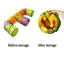 New Designed E-Shaped Cat Tunnel, Versatile Cat Self-Play Tunnel Toy, Removable & Washable, Rollable, Connectable, Suitable For All Seasons - Multicolor - View 8