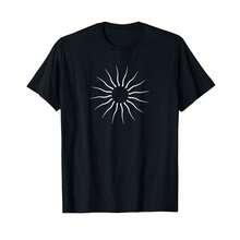 Cool Surf Aesthetic Summer Waves White Line Minimalist Sun T-Shirt/ IN Gifts For Husband - Black - View 1