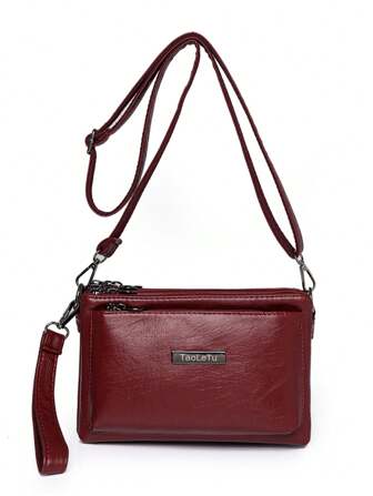 Bolso de hombro multiusos de unicolor para mujeres, bolso cruzado impermeable de negocios casual, bolso mensajero para la escuela y el trabajo, maletín negro para uso diario, bolsa de viaje con múltiples compartimentos, regalo para vacaciones