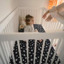 Crib Mattress Protector Waterproof 2 Pack, Quilted Crib Mattress Pad Cover 52" X 28" Extra Soft Breathable Toddler Bed Cover Stretch Up To 8", Grey &Amp; White Star - Black Star - View 6