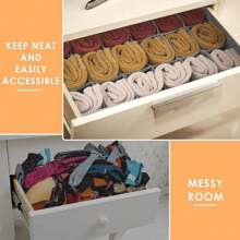 3 Stücke als Set (24 + 16 + 7) Socken und Unterwäsche Aufbewahrungsboxen, faltbare Schubladenbox aus Stoff, Haushaltssortierbox, einfache Aufbewahrungsbox für Zuhause, Schulbedarf