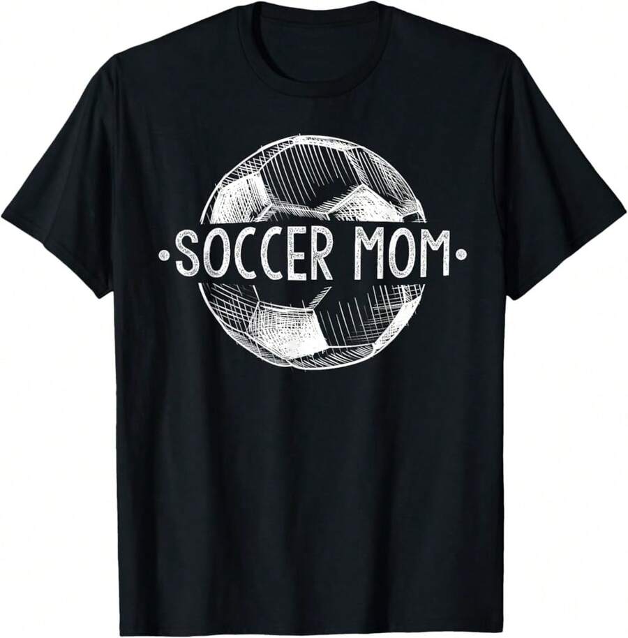Camiseta de "Soccer Mama" de combinación familiar como regalo para el equipo de jugadores - Negro - Ver 1