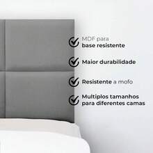 KIT Up To 32 Headboard Modules 40X30 Upholstered Wall To Stick To The Entire Wall - Self-Adhesive Plates - 淺粉色 - 查看 5