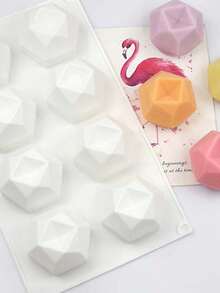 1pc 8-Cavity Multifunctional Silicone Puzzle Mold, DIY Cake, Bread, Soap Baking Mold - White - View 3