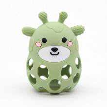 1pc Cute Silicone Deer Teething Mitten, Infant Teether, Feeding Grade Silicone Chew Toy