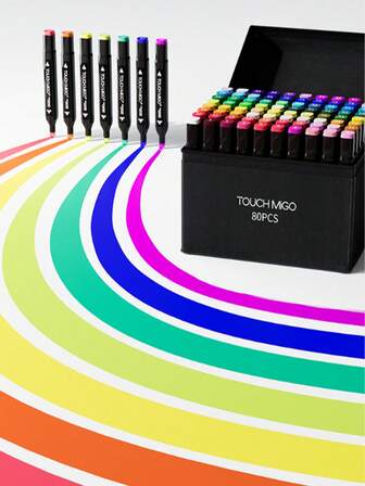 24/36/60支马克笔套装 学生专用水彩笔 美术生专用双头油性马克笔 高中/大学生专用马克笔 兼容学生绘画本 36/60/80色 开学季