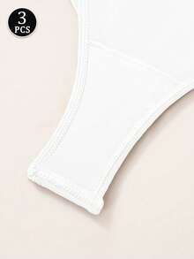 3 Pack minimalistische Damen Sportslips mit mittlerer Taille, einfarbig, lässig & bequem