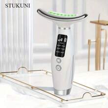 STUKUNI Wiederaufladbarer Gesichts- & Nacken-Massagegerät, 7 Modi für Gesichtsmassage, perfektes Geschenk für Frauen & Mädchen