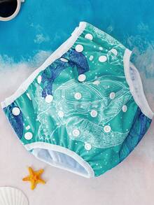 1件装可重复使用防水游泳尿布，适合9个月至3岁的幼儿 - 彩色 - 查看 2