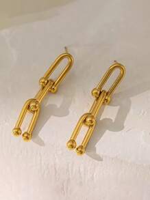 Set de 3 piezas con cadena en forma de U inspirada en la moda de joyería lujosa geométrica, que incluye collar, pulsera y aretes, adecuado para adolescentes/adultos jóvenes, uso diario, vacaciones, viajes, fiestas, como regalo