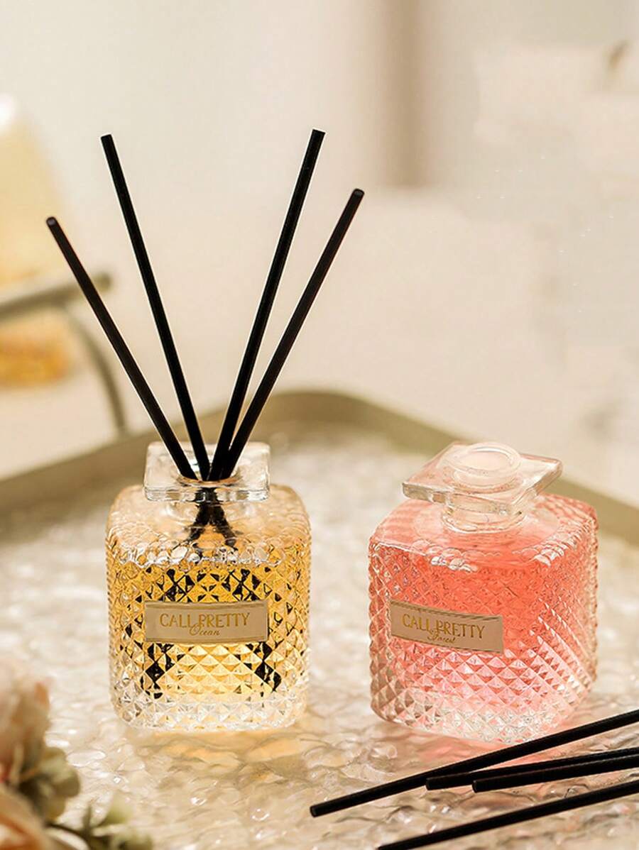 1 bottiglia di olio essenziale di lavanda in vetro con diffusore in canna, 50 ml, serie di aromaterapia da viaggio, profumazione per la casa, adatto per camera da letto, soggiorno, bagno, durevole, molto adatto per Natale, Ognissanti, laurea, Ringraziamento, San Valentino