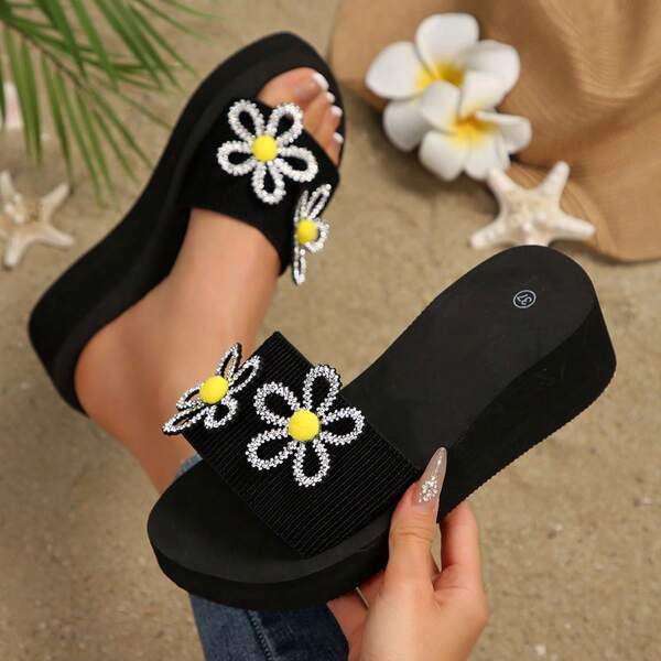 1 Pair Women Bohemia Style Thick Sole House Slipper
