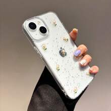 Shockproof Floral Element Fashion Phone Case 1pc Resin 3D Tulip Flower Phone Case Compatible With IPhone 15 Anti-Fall Transparent Glitter Cover Compatible With Iphone 16/13/14/11 Spring/Summer Refreshing Phone Protective Shell Waterproof Shockproof Scratch Resistant Spring Gift Birthday - 3D Tulip Phone Case - View 4
