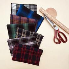 8pcs 35cmx35cm Dark Plaid Pattern Patchwork Fabric For DIY Craft - Multicolor - View 1