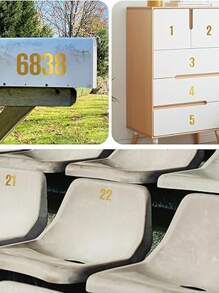 1 Pieza Letras y números decorativos cúbicos de oro 3D autoadhesivos y removibles de acrílico para decoración del hogar. Incluye respaldo adhesivo de alta adherencia sin rastros, instalación sin herramientas, fácil de pegar en metal, madera y otro tipo de puertas.